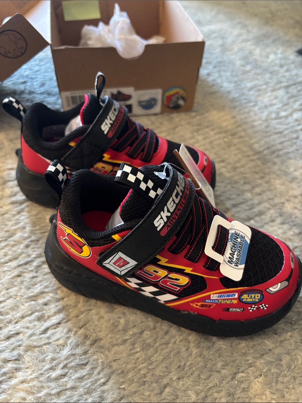 Skechers Kids Red & Black Race Car Sneakers